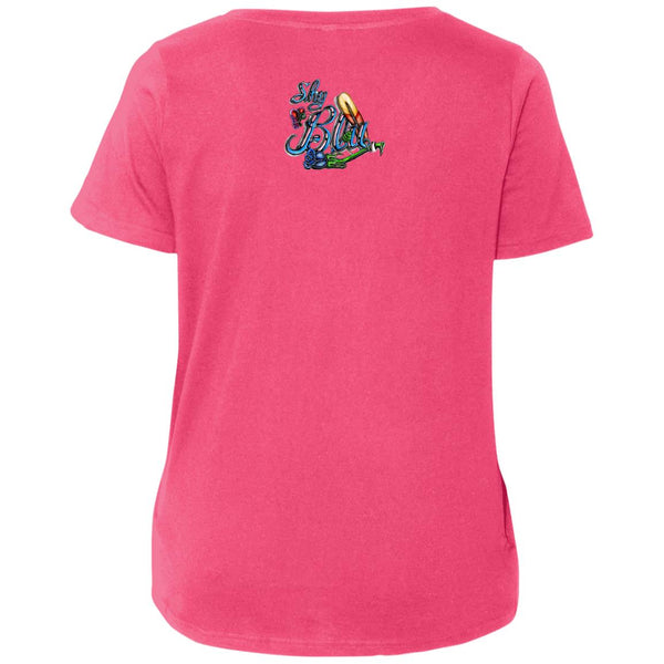 Rattlesnake Dreamcatcher Ladies' Curvy V-Neck T-Shirt