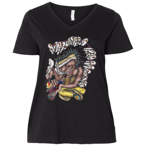 Chief Peace Pipe Ladies' Curvy V-Neck T-Shirt